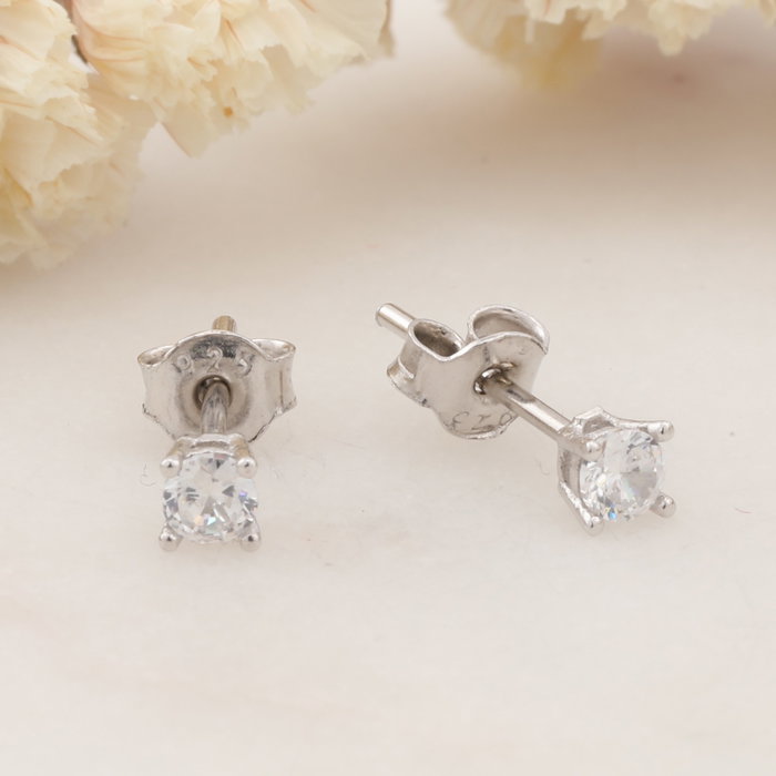Heliophilia Silver Pendientes de Plata de Ley 925 de 3 mm